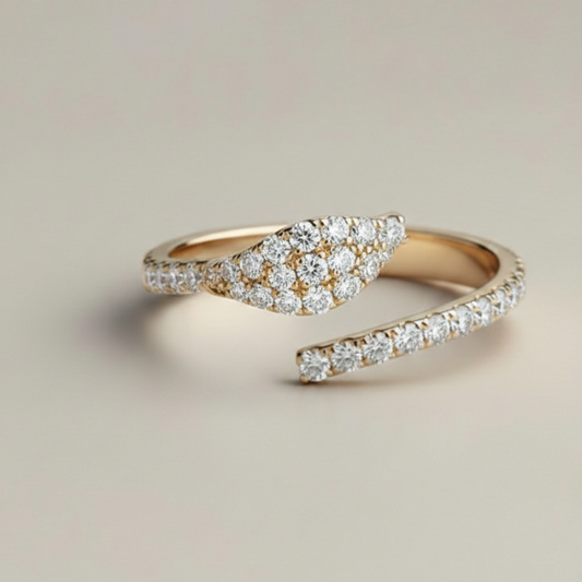 The Diamond Pavé Wrap Pinky Ring
