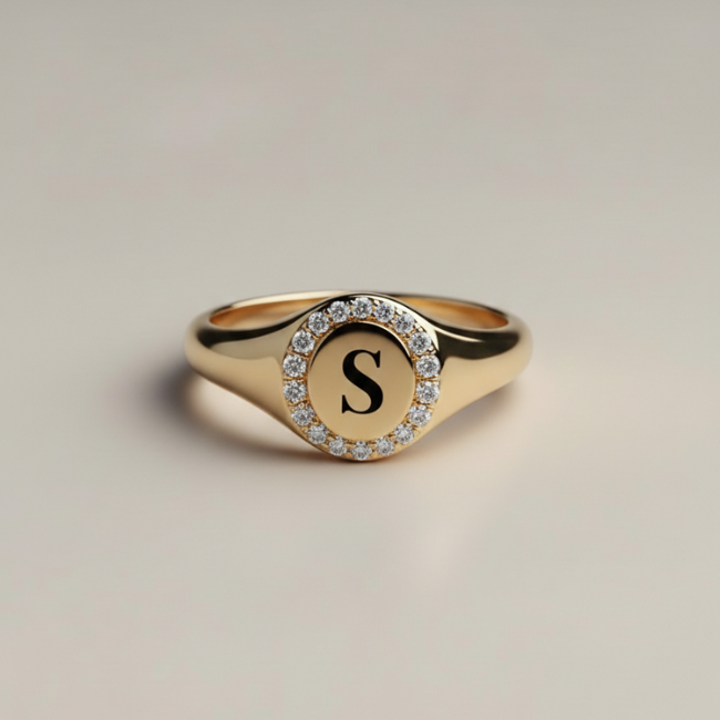 The Diamond Signet Pinky Ring