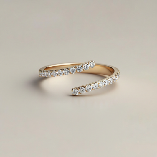The Open-Twist Diamond Pinky Ring
