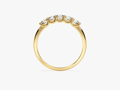 1ct Five-Stone U-Prong Diamond Wedding Band in 9k Gold