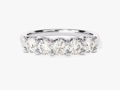 1ct Five-Stone U-Prong Diamond Wedding Band in 9k Gold