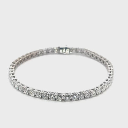 12.73ct Natural Diamond Tennis Bracelet in 18k White Gold