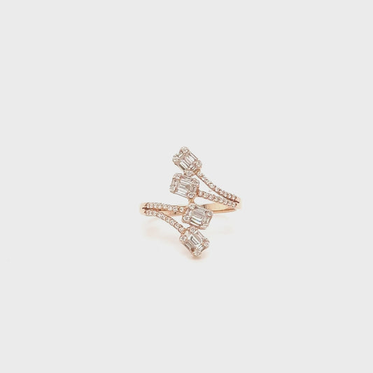 0.52ct Illusion Set Natural Diamond Ring in 18k Rose Gold